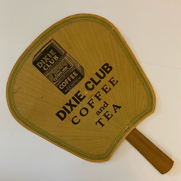 Dixie Club Coffee & Tea Vintage Advertising Hand Fan - Picture 1 of 7